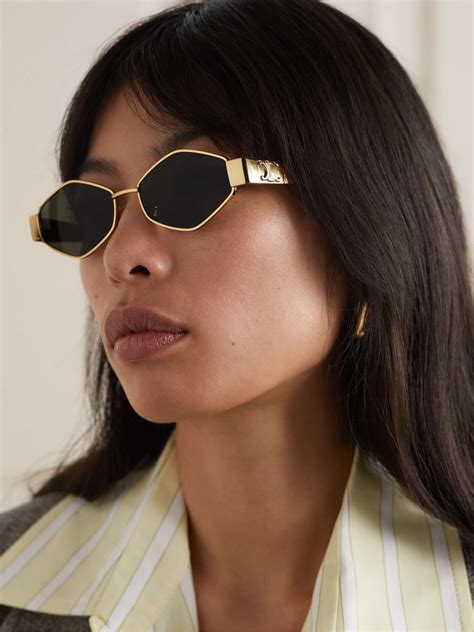 gold sunglasses celine|Celine sunglasses triomphe gold.